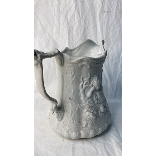 653 - A large Portmeirion Parian ware pitcher/jug.