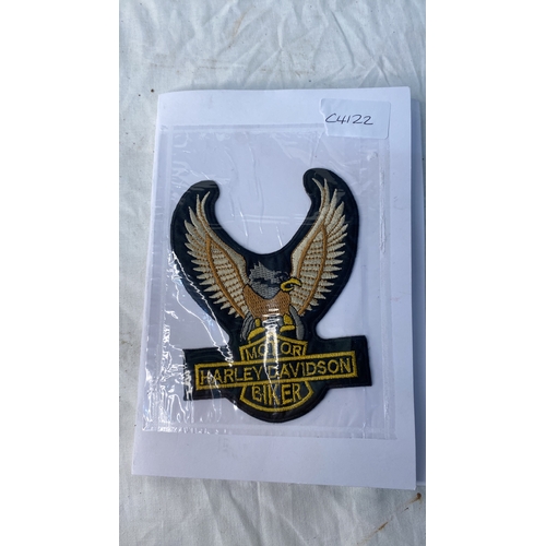 654 - A Harley Davidson Biker fabric badge.