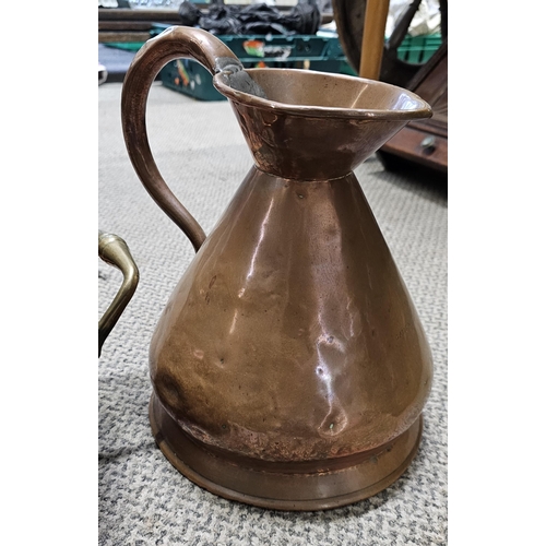 23 - A stunning antique copper jug & basin.