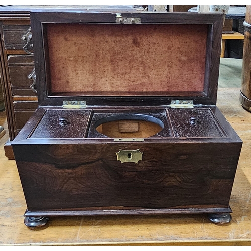 26 - A stunning antique Rosewood tea caddy, 30cm x 19cm x 15cm.