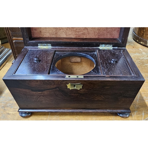 26 - A stunning antique Rosewood tea caddy, 30cm x 19cm x 15cm.