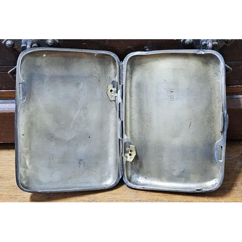 48 - An antique Sterling Silver cigarette case, with engine turned design, Weight 86g.