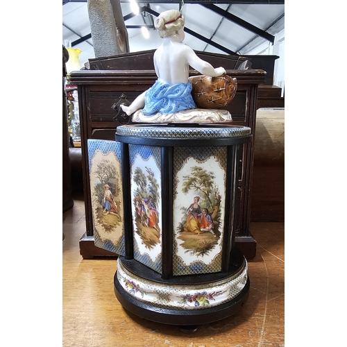 49 - A stunning antique musical carousel lipstick/ cigarette box