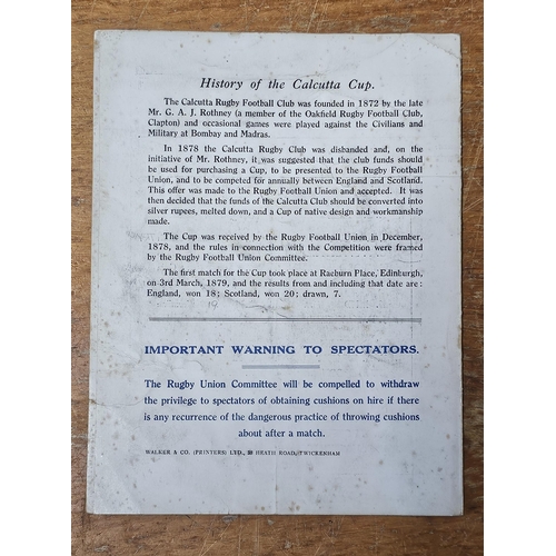 59 - An original match programme for the Rugby Union International match between England v Scotland playe... 