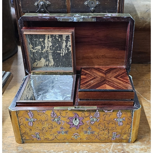 68 - A stunning antique French brass tea caddy, measuring 25cm x 14cm x 12cm.