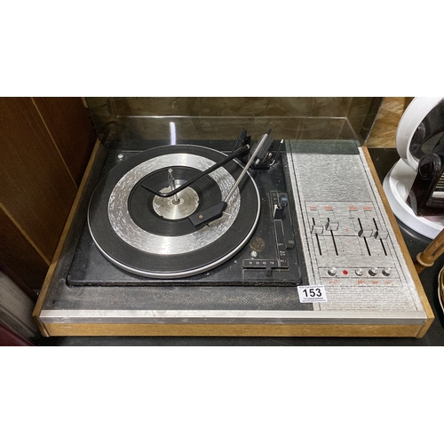 153 - A vintage teak ITT Twelve Fifty Stereo record player and speakers.