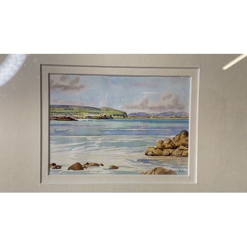 12 - A framed watercolour 'Castlerock from Portstewart Beach' signed AA (Alymer Armstrong).