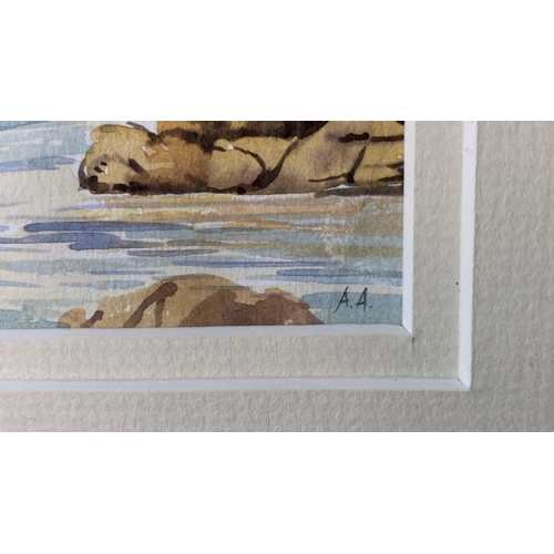 12 - A framed watercolour 'Castlerock from Portstewart Beach' signed AA (Alymer Armstrong).