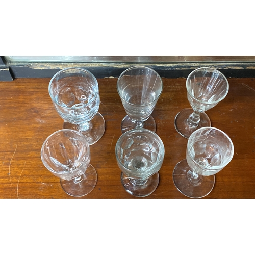 17 - An assortment of 6 Georgian and Victorian glasses.