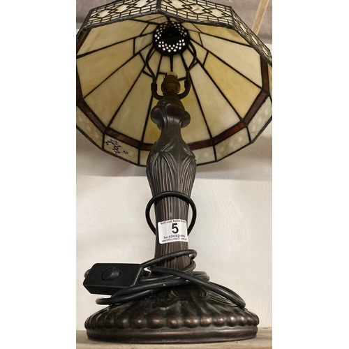 5 - A stunning Tiffany glass style table lamp.