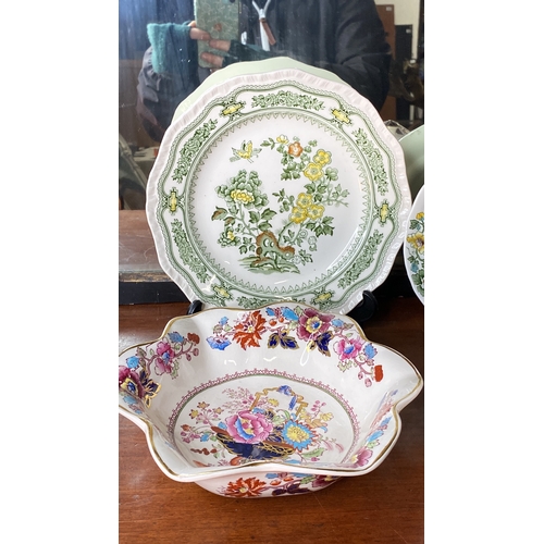 50 - A Mason's Ironstone 'Brocade' patterned ginger jar and bowl, a Mason's Ironstone 'Strathmore' and 'M... 