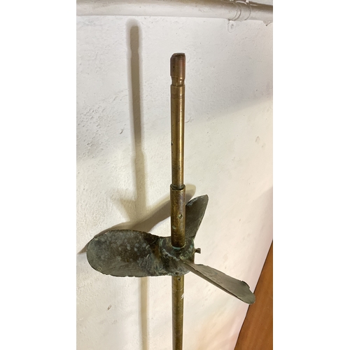 74 - An antique/ vintage yacht propeller with bronze shaft.