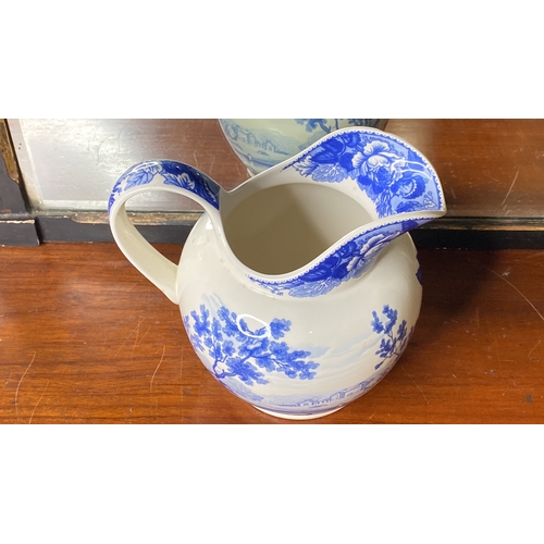 86 - A Wedgwood limited edition, 'Blue Landscape Jug'.