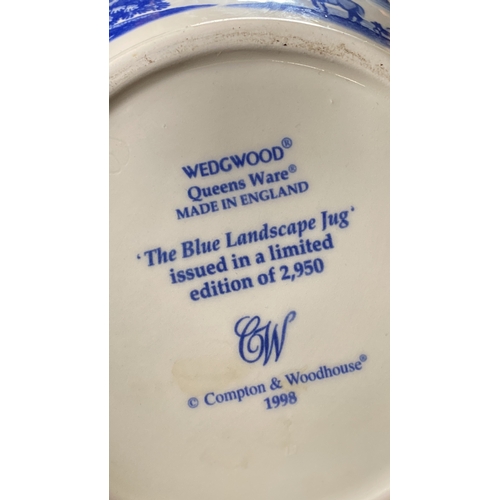 86 - A Wedgwood limited edition, 'Blue Landscape Jug'.