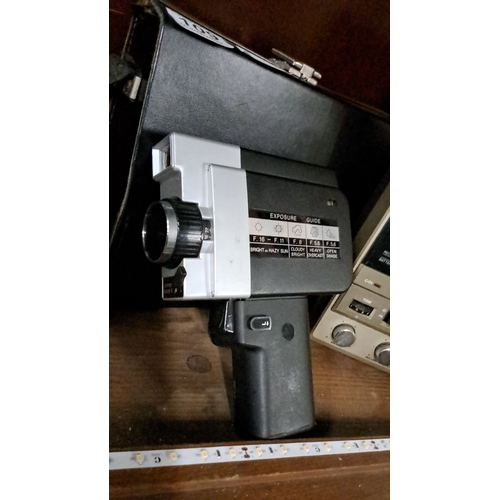 109 - A vintage Bencini Comet Super 8 movie camera, an ITT SL600 cassette player and more.