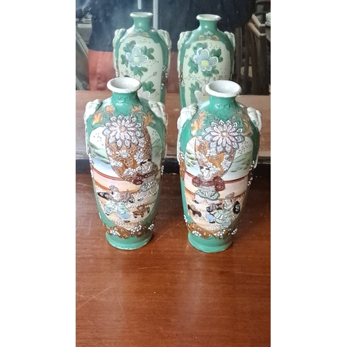 123 - A pair of antique Oriental style vases.