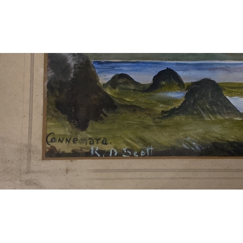 148 - A vintage framed watercolour 'Connemara' signed R D Scott.