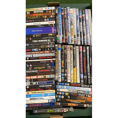 163 - Two large boxes of assorted DVD's.