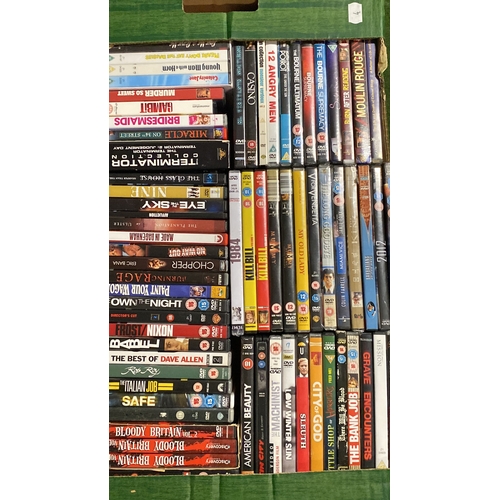 163 - Two large boxes of assorted DVD's.