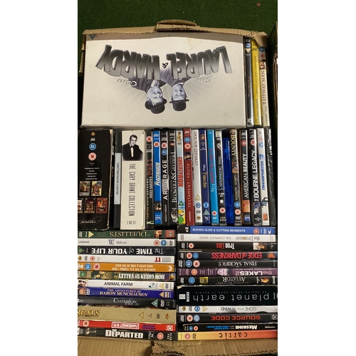 165 - Two large boxes of assorted DVD's.