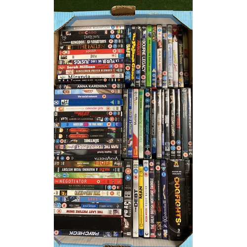 167 - Two large boxes of assorted DVD's.