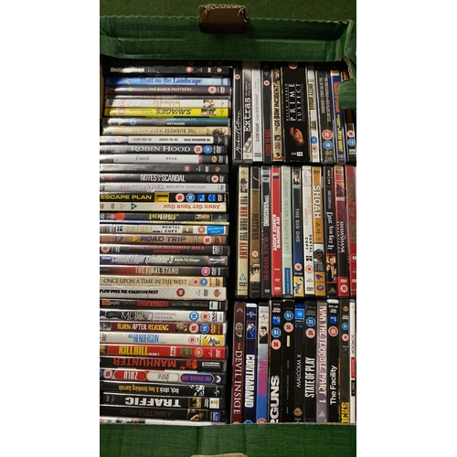 181 - Two large boxes of assorted DVD's.