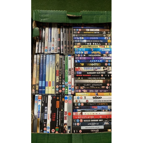 182 - Two large boxes of assorted DVD's.