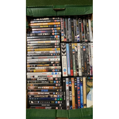 183 - Two large boxes of assorted DVD's.