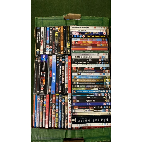 184 - Two large boxes of assorted DVD's.