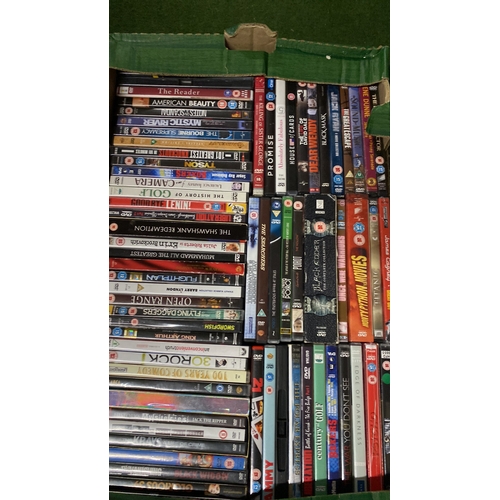 185 - Two large boxes of assorted DVD's.