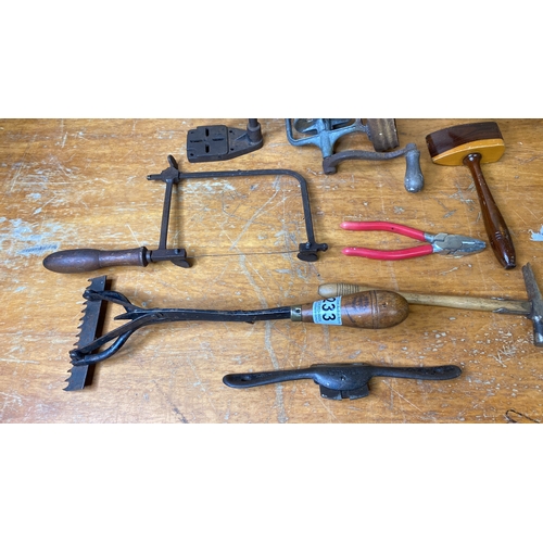 233 - An interesting lot of vintage hand tools.