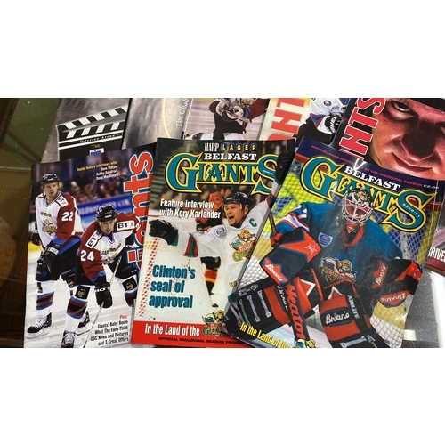 147 - A lot of eight Belfast Giants souvenir ice hockey programmes.