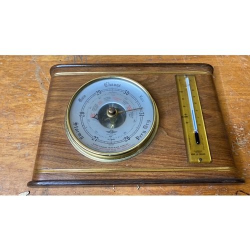 237 - A vintage Shortland barometer and thermometer.