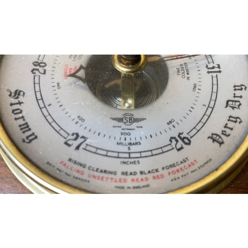 237 - A vintage Shortland barometer and thermometer.