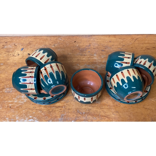 266 - A decorative glazed tea set.