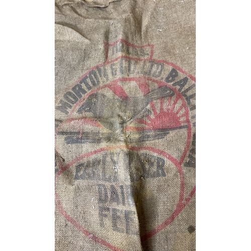 281 - A vintage Robert Morton & Co Ballymena hessian sack.