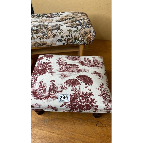 294 - Two upholstered footstools.