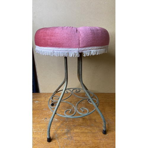 295 - A vintage metal framed dressing table stool