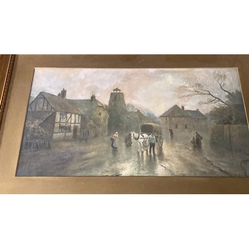 316 - A gilt framed print 'Coming home from market' - F Arnold.