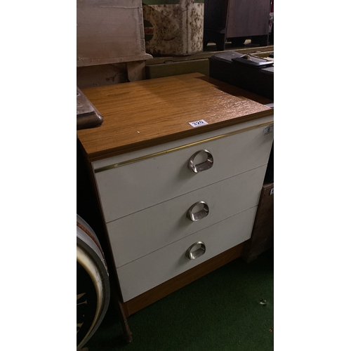 320 - A vintage chest of three drawers.