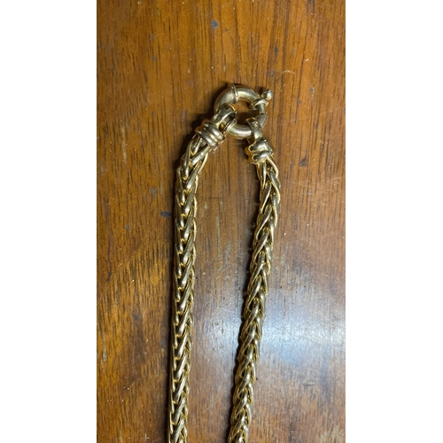 387 - A stunning vintage 9ct gold rope necklace with tassel detail, weight 27.2g.