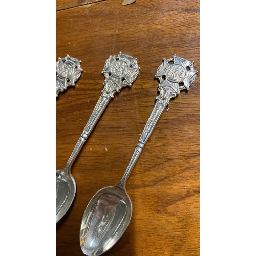 393 - Three Sterling Silver 'Riffle Club' spoons, Sheffield 1914, 1916 and 1918.