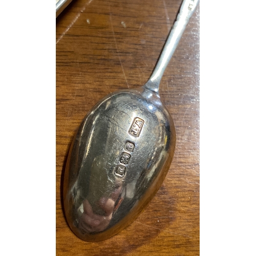 393 - Three Sterling Silver 'Riffle Club' spoons, Sheffield 1914, 1916 and 1918.