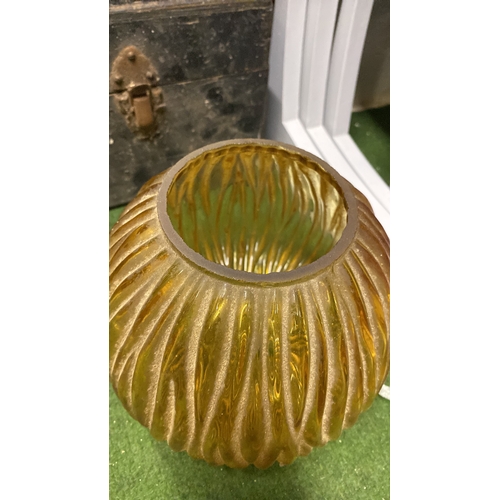 471 - A vintage amber glass shade.