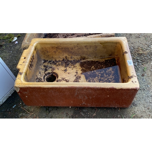 487 - A Victorian Salt Glazed Trough/ Planters