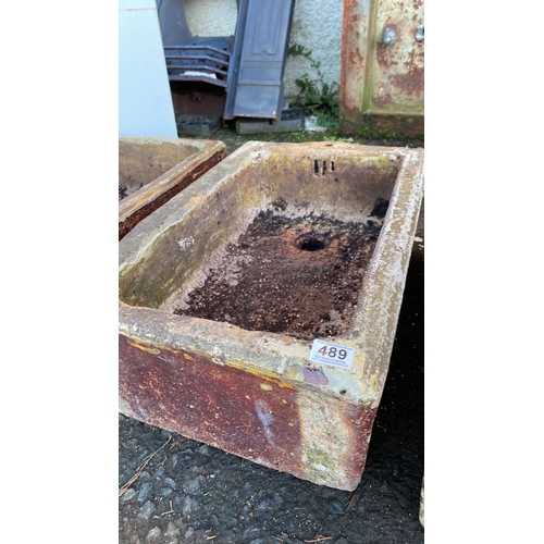 489 - A Victorian Salt Glazed Trough/ Planters