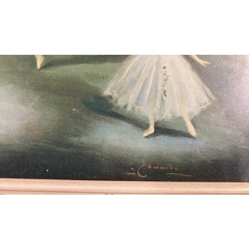 362 - A vintage framed Edwards print of Ballet dancers.