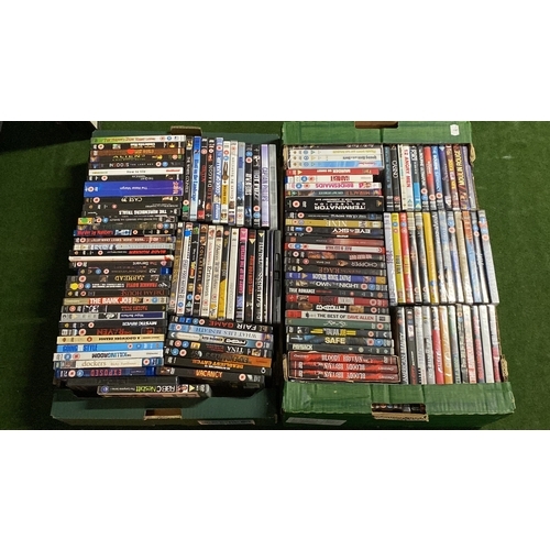 163 - Two large boxes of assorted DVD's.