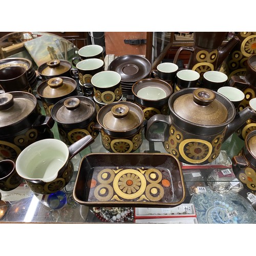 43 - An extremely large lot of vintage Denby Arbesque patterned tea, coffee and dinner ware.