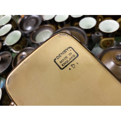 43 - An extremely large lot of vintage Denby Arbesque patterned tea, coffee and dinner ware.